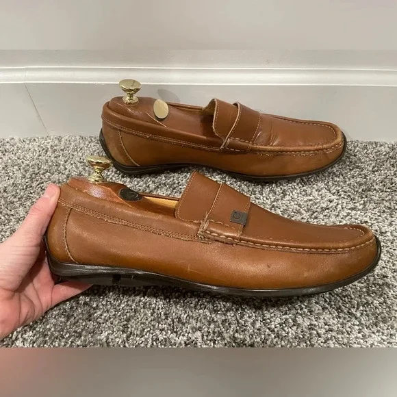 Coach men's caramel brown loafers, size 9.5 - Picture 2 of 16